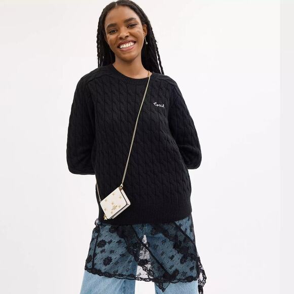 🎁 Coach Boxed Mini Wallet On A Chain With Star Print - Picture 5 of 7